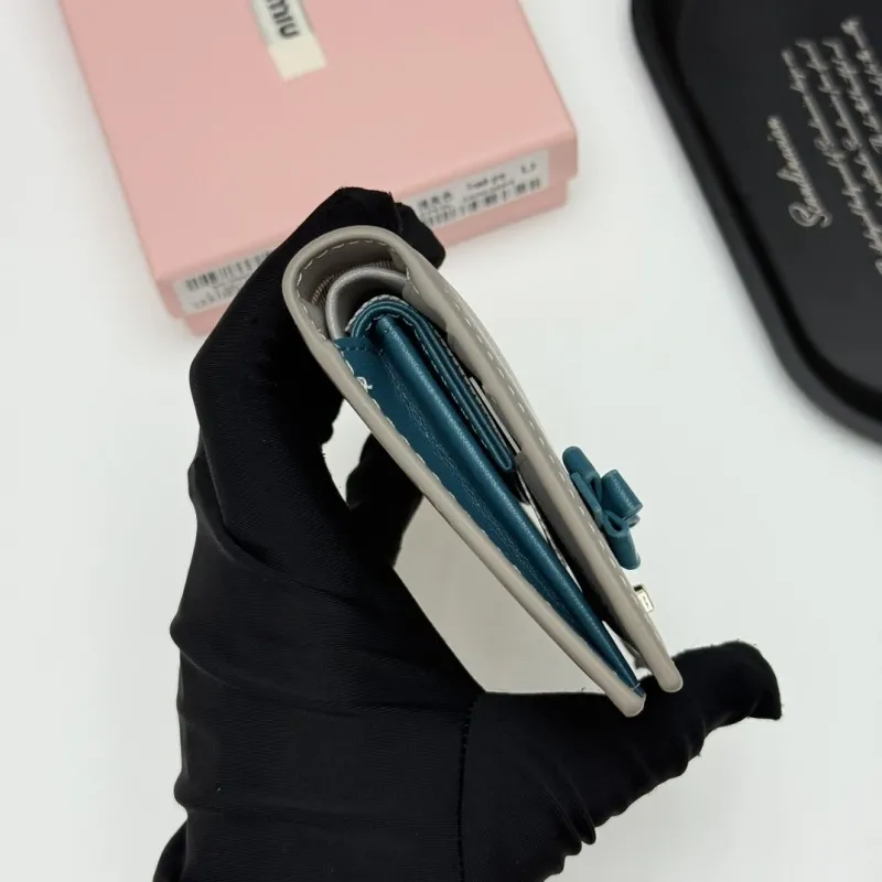 Miu Miu French Gray Leather Wallet 947 - Image 5