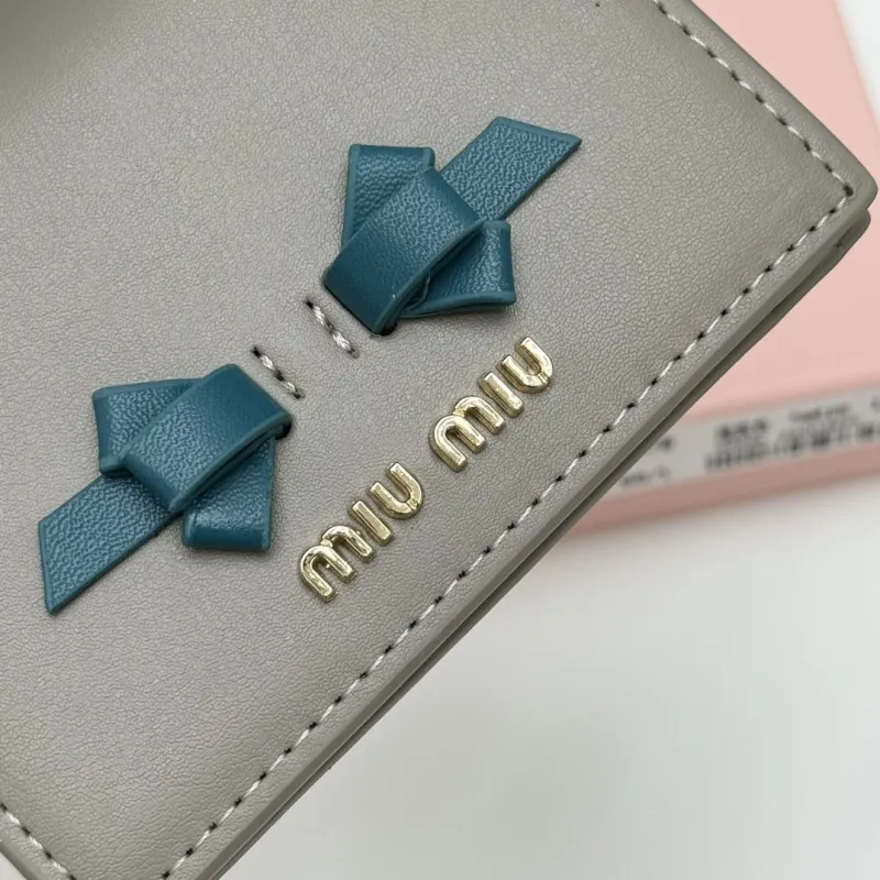 Miu Miu French Gray Leather Wallet 947 - Image 6
