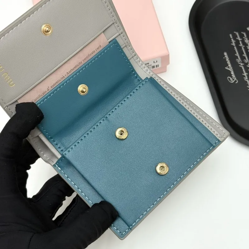 Miu Miu French Gray Leather Wallet 947 - Image 9