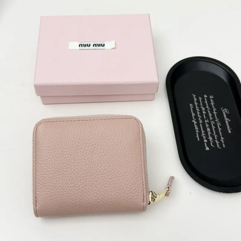 Miu Miu Pink Leather Zip Wallet - Image 3