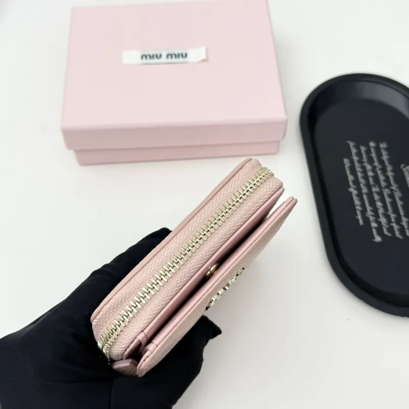 Miu Miu Pink Leather Zip Wallet - Image 6