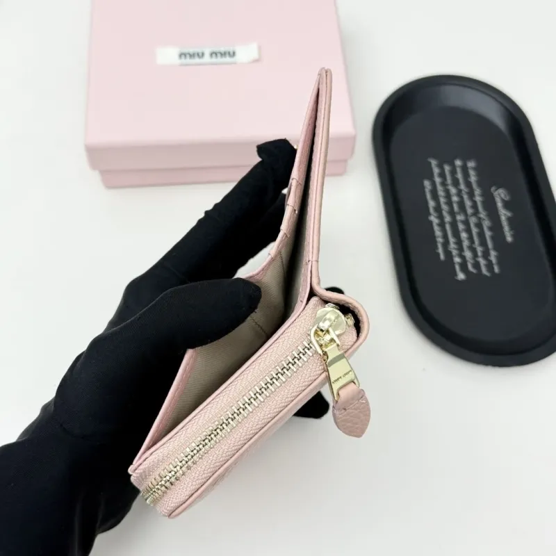 Miu Miu Pink Leather Zip Wallet - Image 8