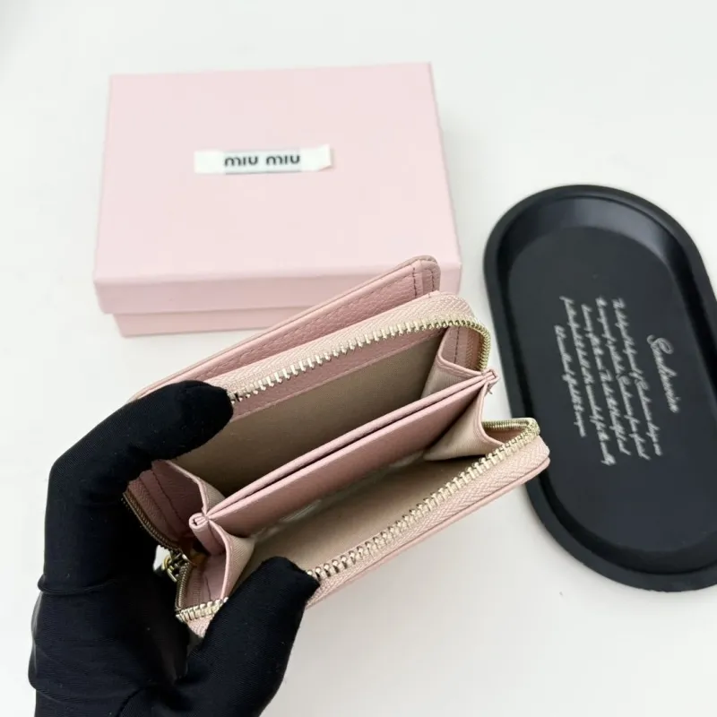 Miu Miu Pink Leather Zip Wallet - Image 9
