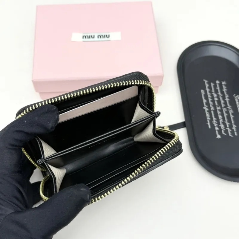 Miu Miu Black Quilted Zip Wallet - Image 8