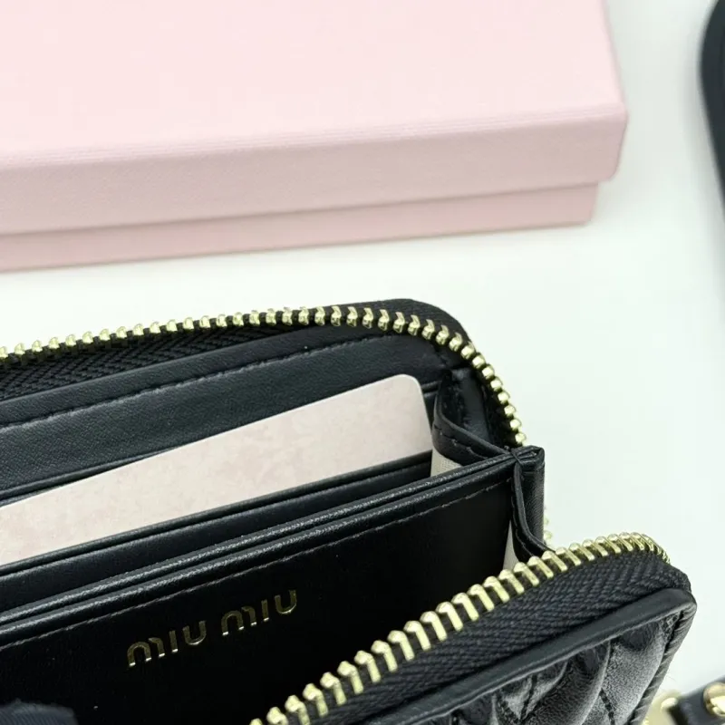 Miu Miu Black Quilted Zip Wallet - Image 9