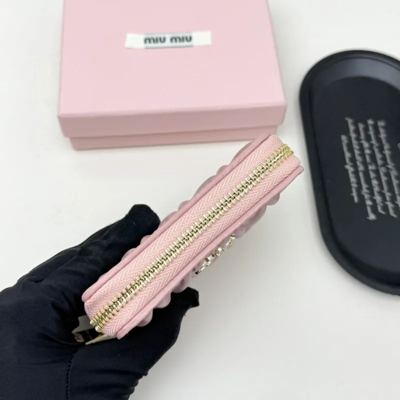 Miu Miu Pink Quilted Zip Wallet - Image 6