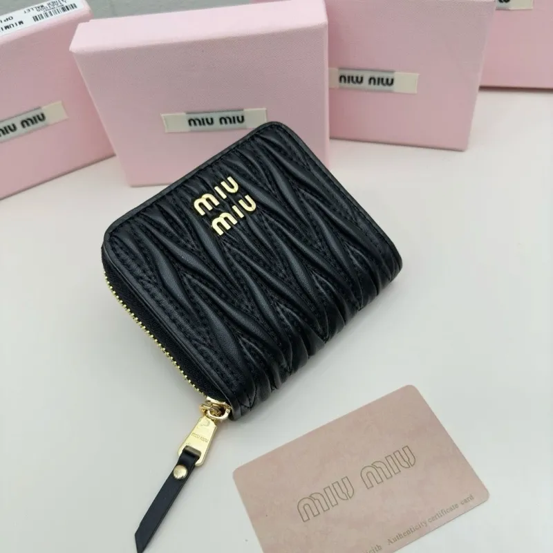 Alternative view of Miu Miu Black Matelassé Zip Wallet