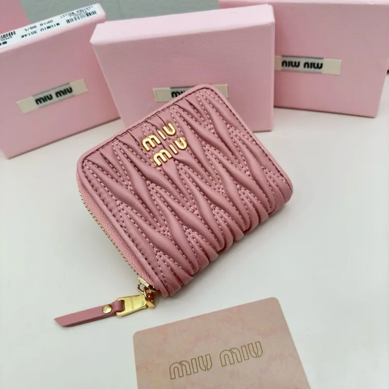 Alternative view of Miu Miu Pink Quilted Zip Wallet