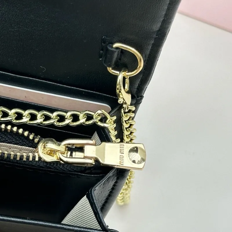 Miu Miu Black Chain Wallet Bag - Image 7