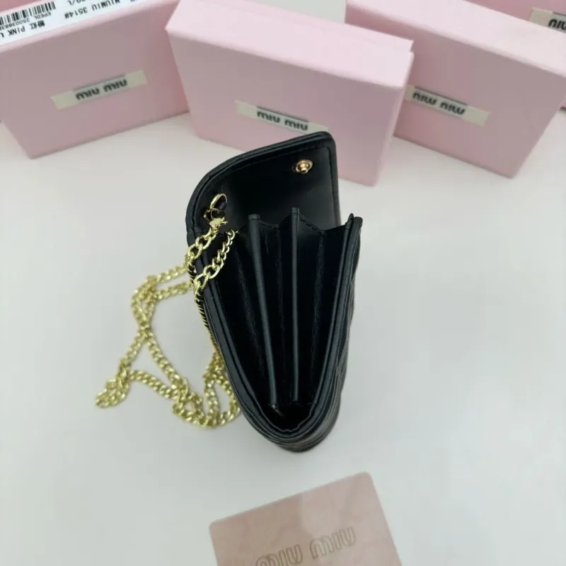 Miu Miu Black Chain Wallet Bag - Image 8