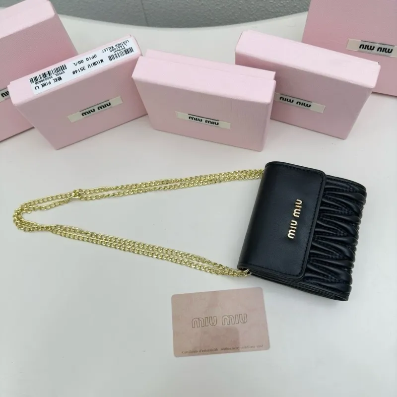 Miu Miu Black Chain Wallet Bag - Image 9