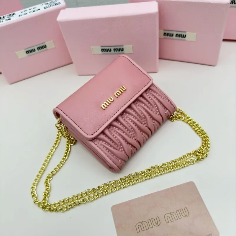 Alternative view of Miu Miu Pink Mini Chain Wallet Bag 51