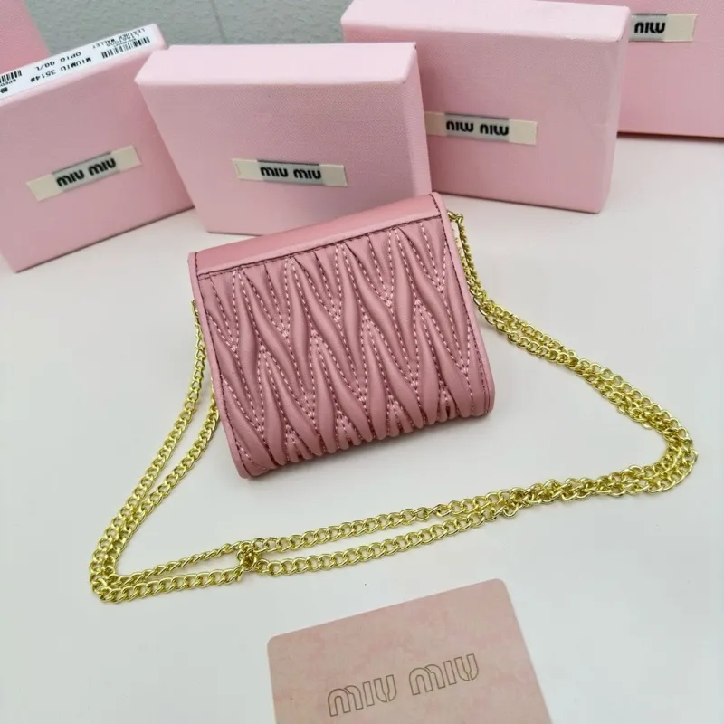 Miu Miu Pink Mini Chain Wallet Bag 51 - Image 3
