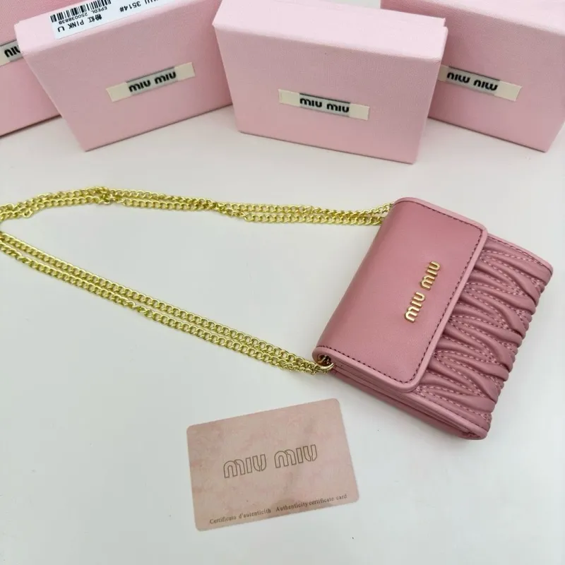 Miu Miu Pink Mini Chain Wallet Bag 51 - Image 4