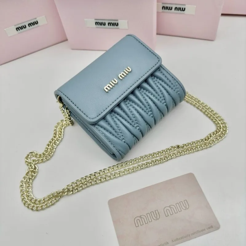 Alternative view of Miu Miu Light Blue Chain Wallet Bag