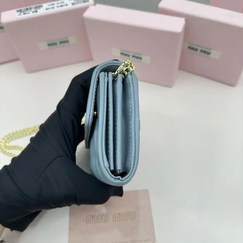 Miu Miu Light Blue Chain Wallet Bag - Image 5