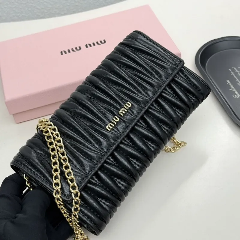 Miu Miu Black Chain Wallet Bag - Image 3