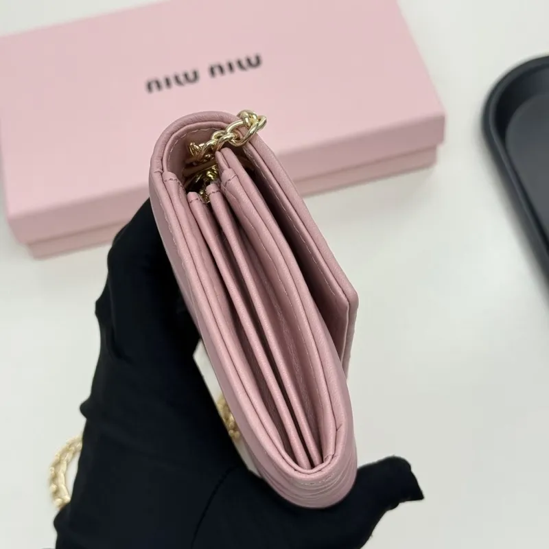 Miu Miu Pink Chain Wallet Bag - Image 6