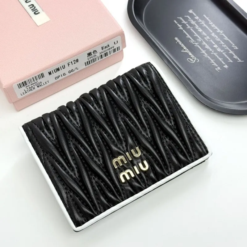 MIU MIU Black Leather Bifold Wallet