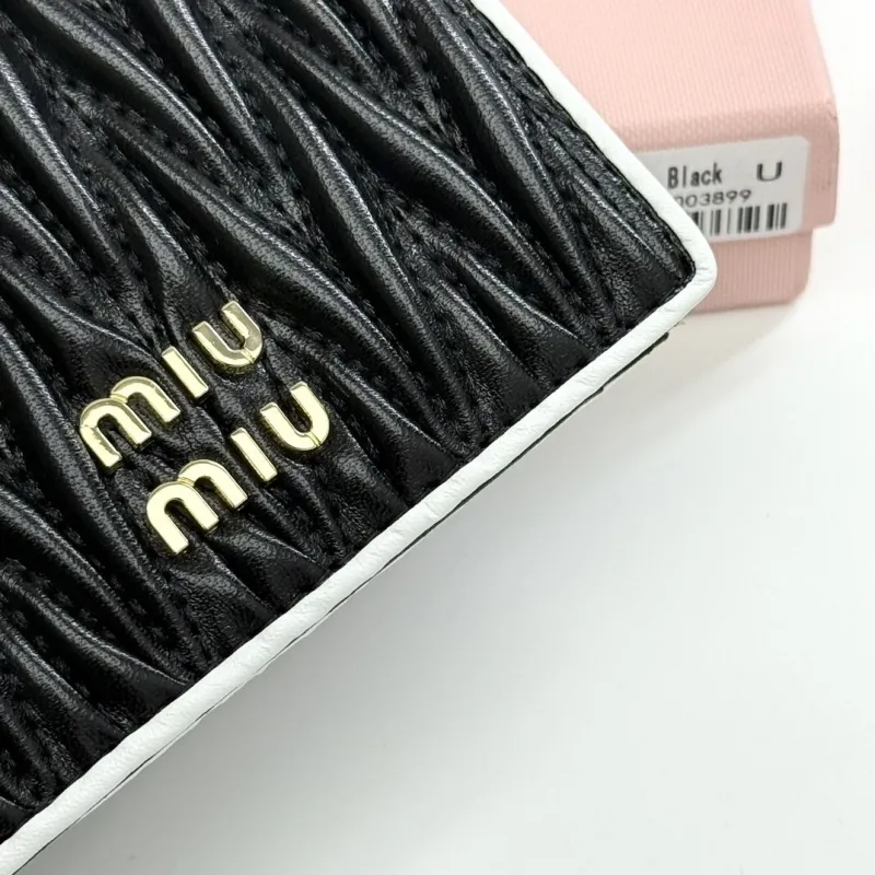 MIU MIU Black Leather Bifold Wallet - Image 5
