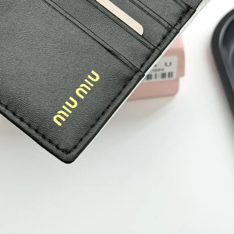 MIU MIU Black Leather Bifold Wallet - Image 9