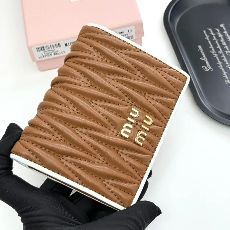 Miu Miu Brown Leather Wallet One Size - Image 3