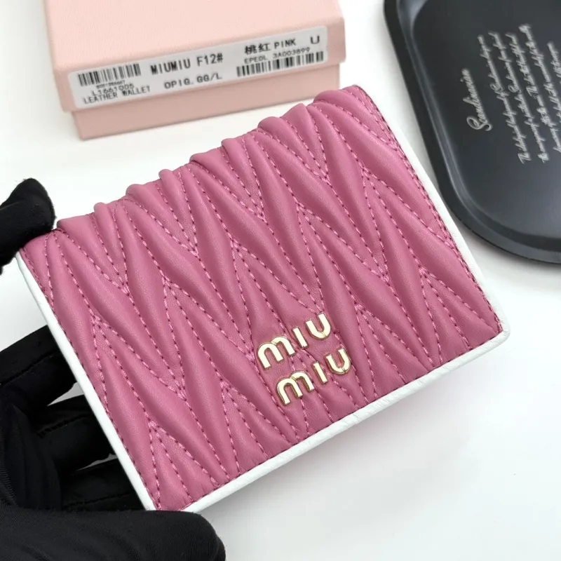 Alternative view of MIU MIU Pink Leather Bifold Wallet
