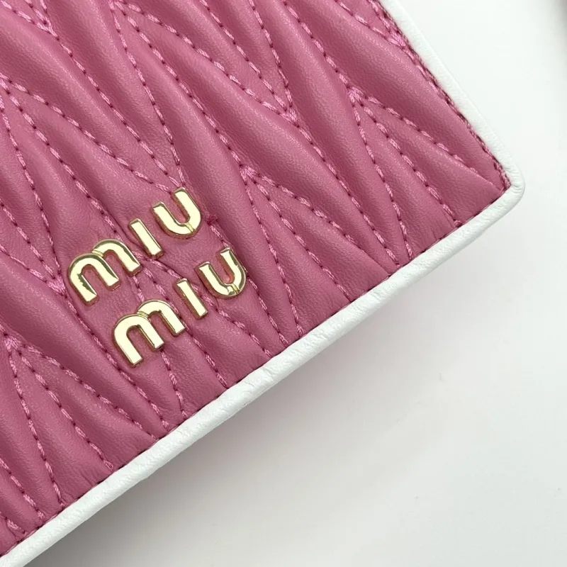 MIU MIU Pink Leather Bifold Wallet - Image 5
