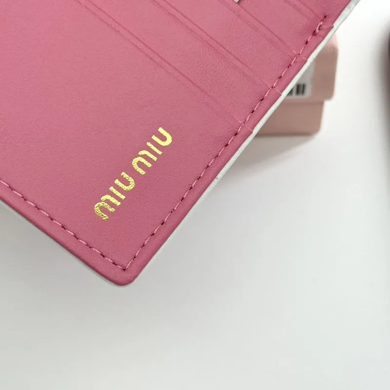 MIU MIU Pink Leather Bifold Wallet - Image 9