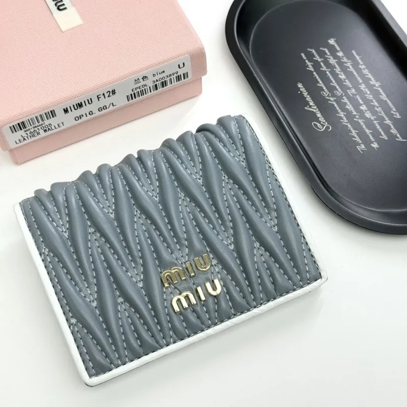 MIU MIU Blue Leather Wallet