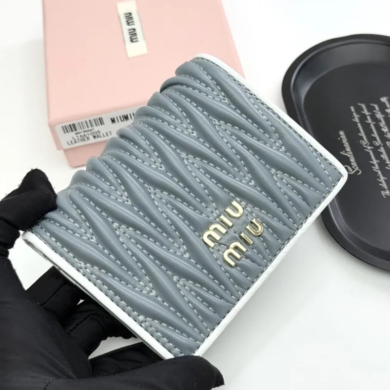 MIU MIU Blue Leather Wallet - Image 3