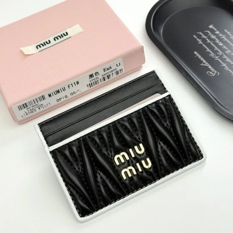 MIU MIU Black Leather Card Holder