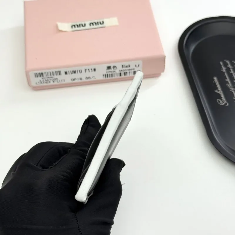 MIU MIU Black Leather Card Holder - Image 6