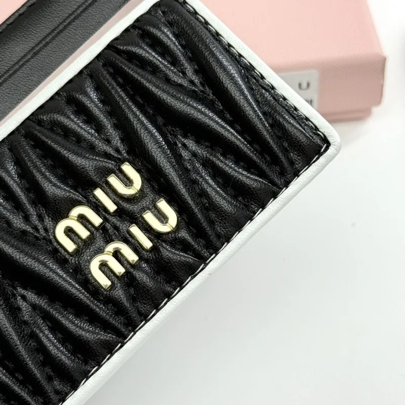 MIU MIU Black Leather Card Holder - Image 7