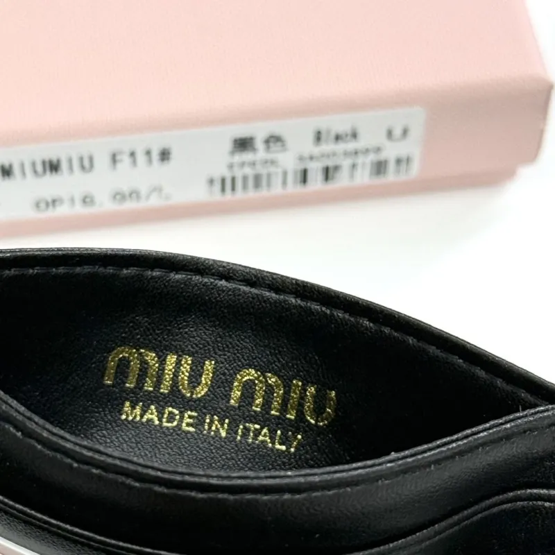 MIU MIU Black Leather Card Holder - Image 9
