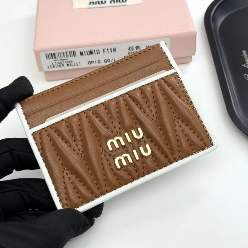Alternative view of MIU MIU Brown Leather Card Holder Wallet