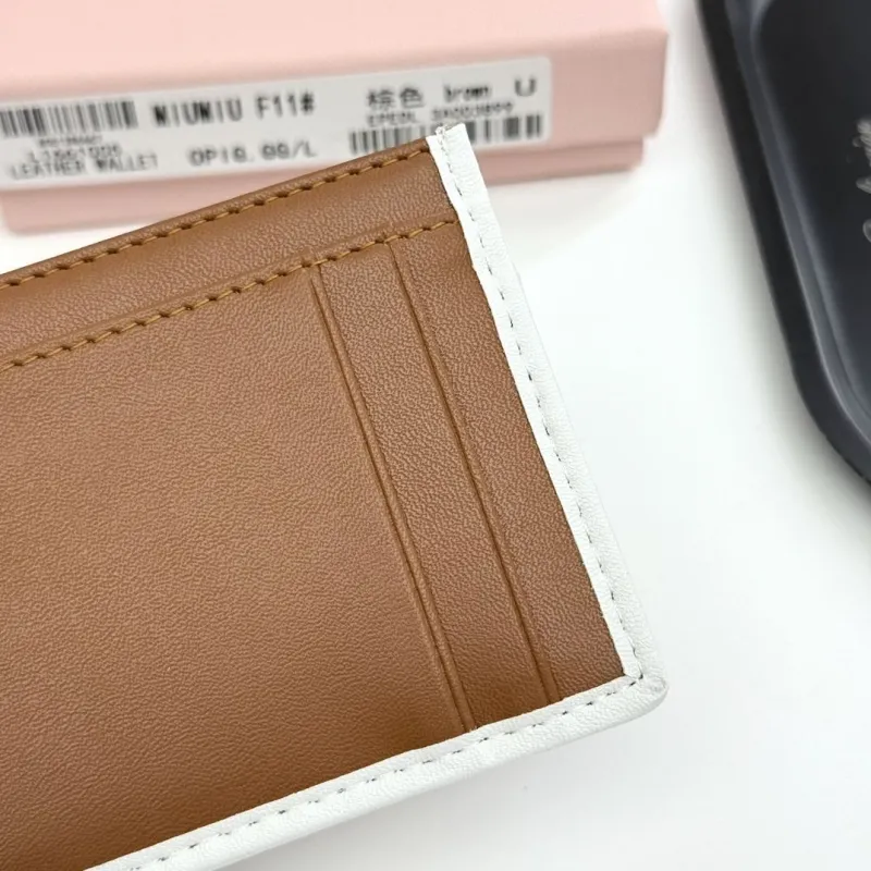 MIU MIU Brown Leather Card Holder Wallet - Image 5