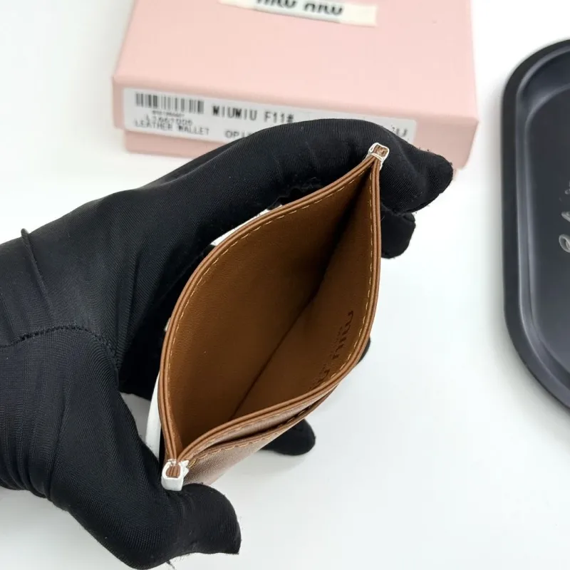 MIU MIU Brown Leather Card Holder Wallet - Image 6