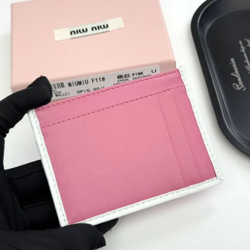 MIU MIU Pink Leather Card Holder Wallet - Image 4