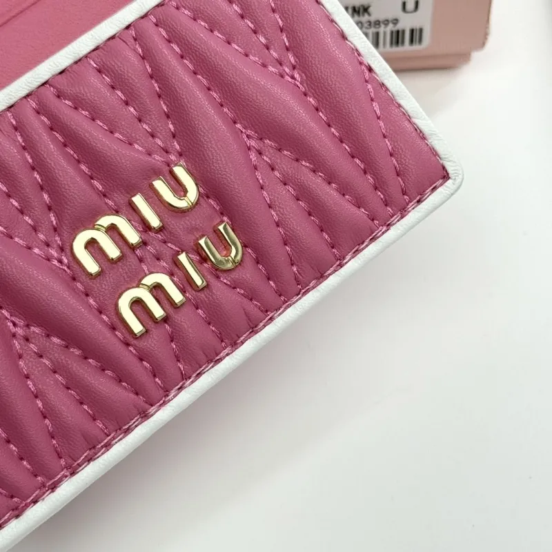 MIU MIU Pink Leather Card Holder Wallet - Image 6