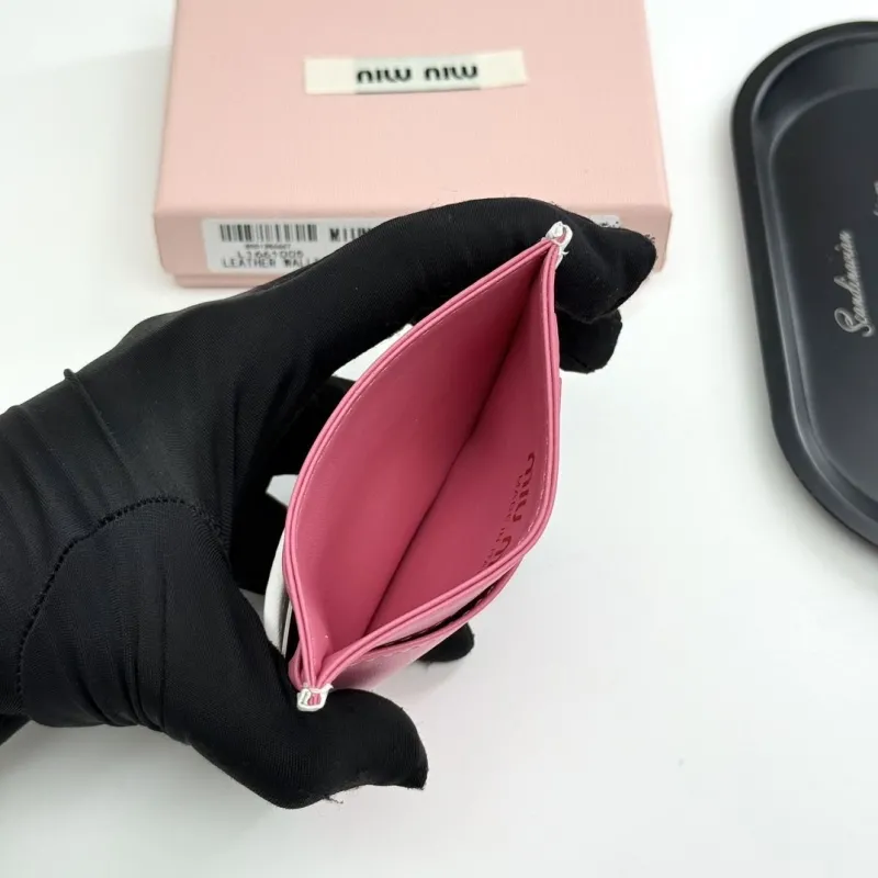 MIU MIU Pink Leather Card Holder Wallet - Image 8