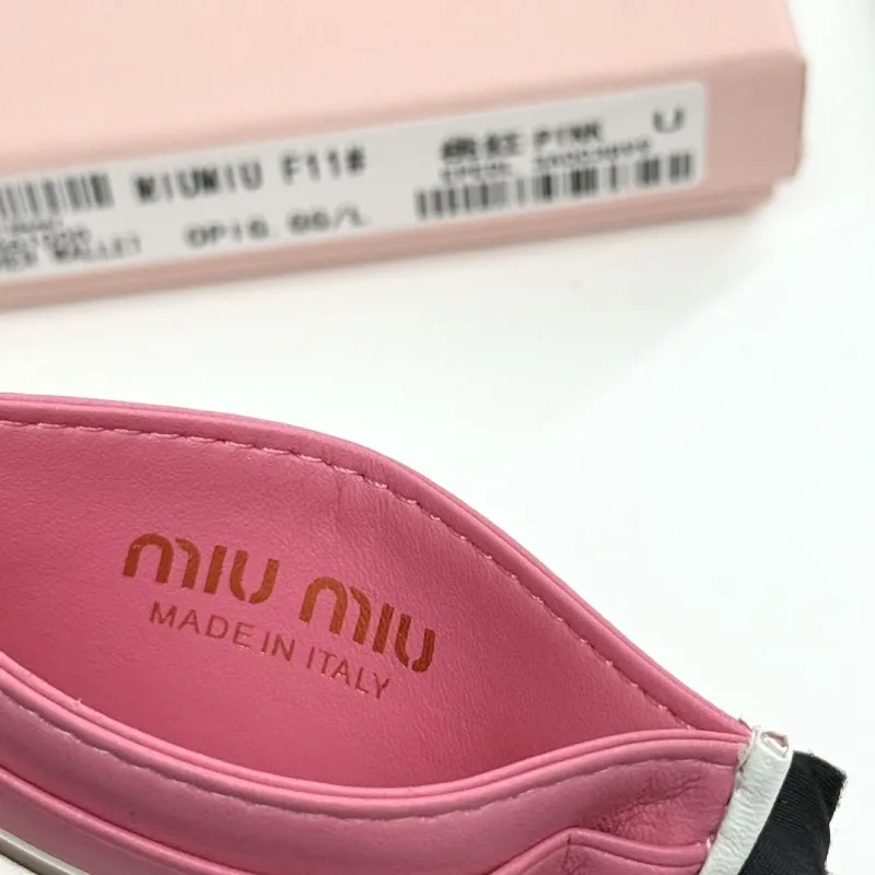 MIU MIU Pink Leather Card Holder Wallet - Image 9