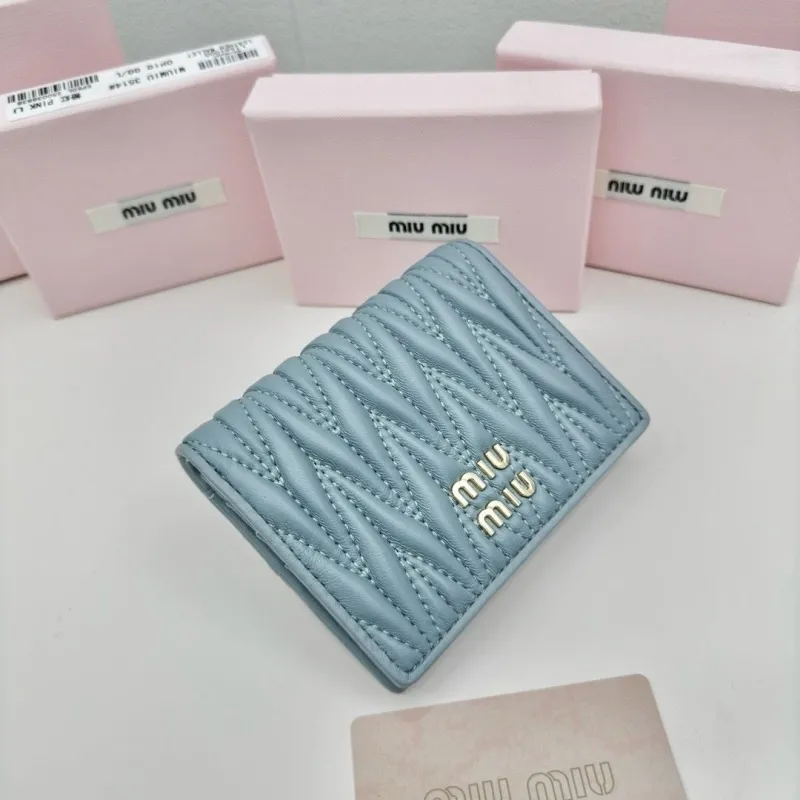 Alternative view of Miu Miu Light Blue Quilted Wallet