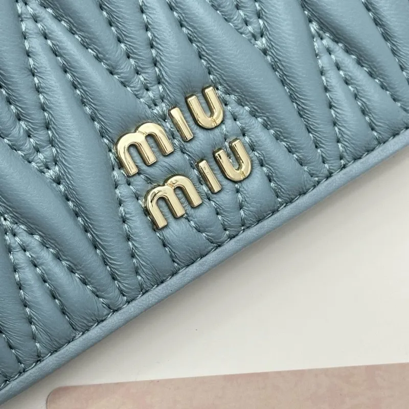 Miu Miu Light Blue Quilted Wallet - Image 6