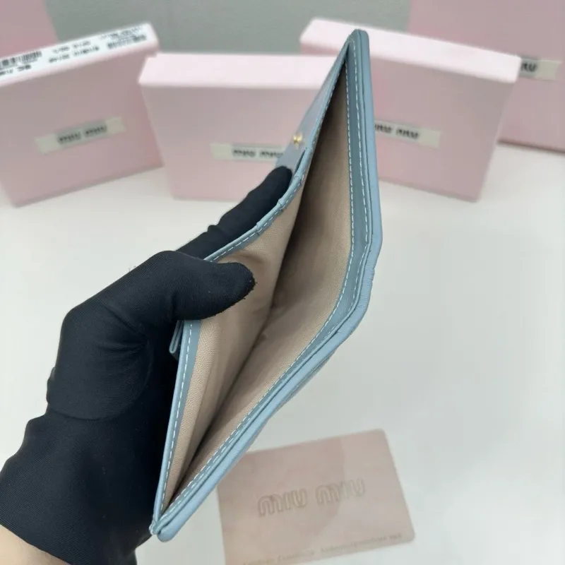 Miu Miu Light Blue Quilted Wallet - Image 8