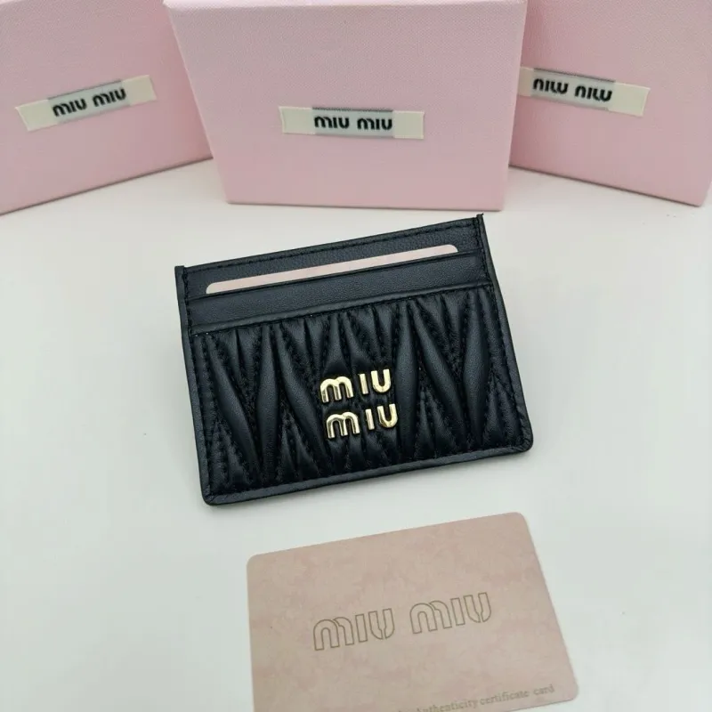 Miu Miu Black Leather Card Holder