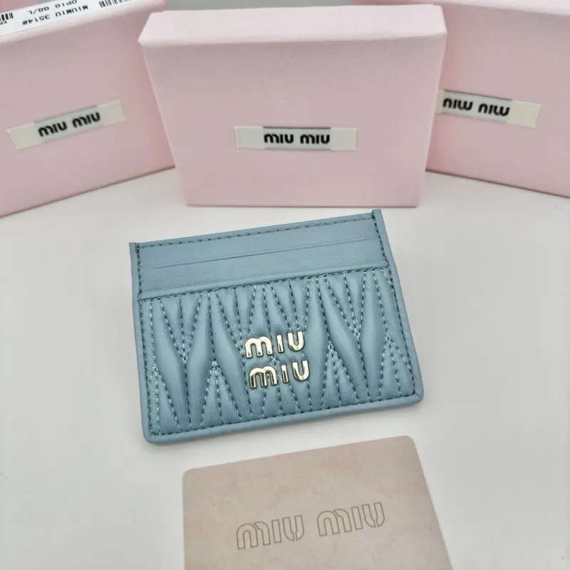 Alternative view of Miu Miu Light Blue Quilted Card Holder