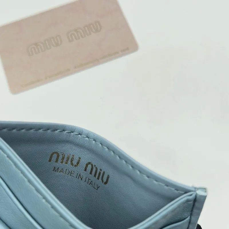 Miu Miu Light Blue Quilted Card Holder - Image 8