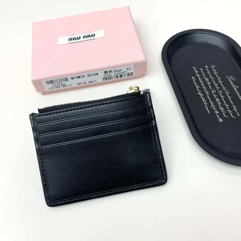 MIU MIU Black Leather Zip Wallet 3515 - Image 3