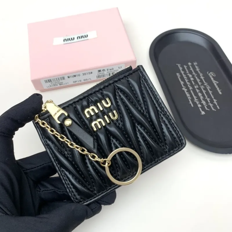 MIU MIU Black Leather Zip Wallet 3515 - Image 4
